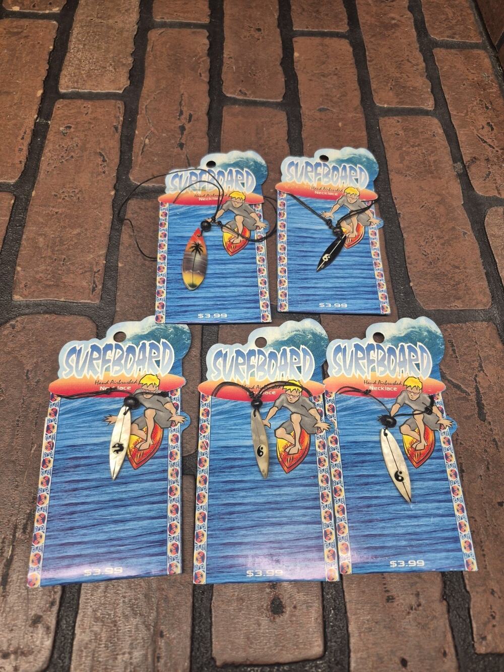 Vintage 1999 Novelty Surfboard Necklace Random Pack Of 5